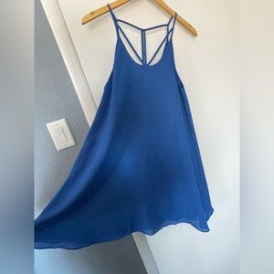 Shein Blue Dress with Asymmetrical Neckline Size S
